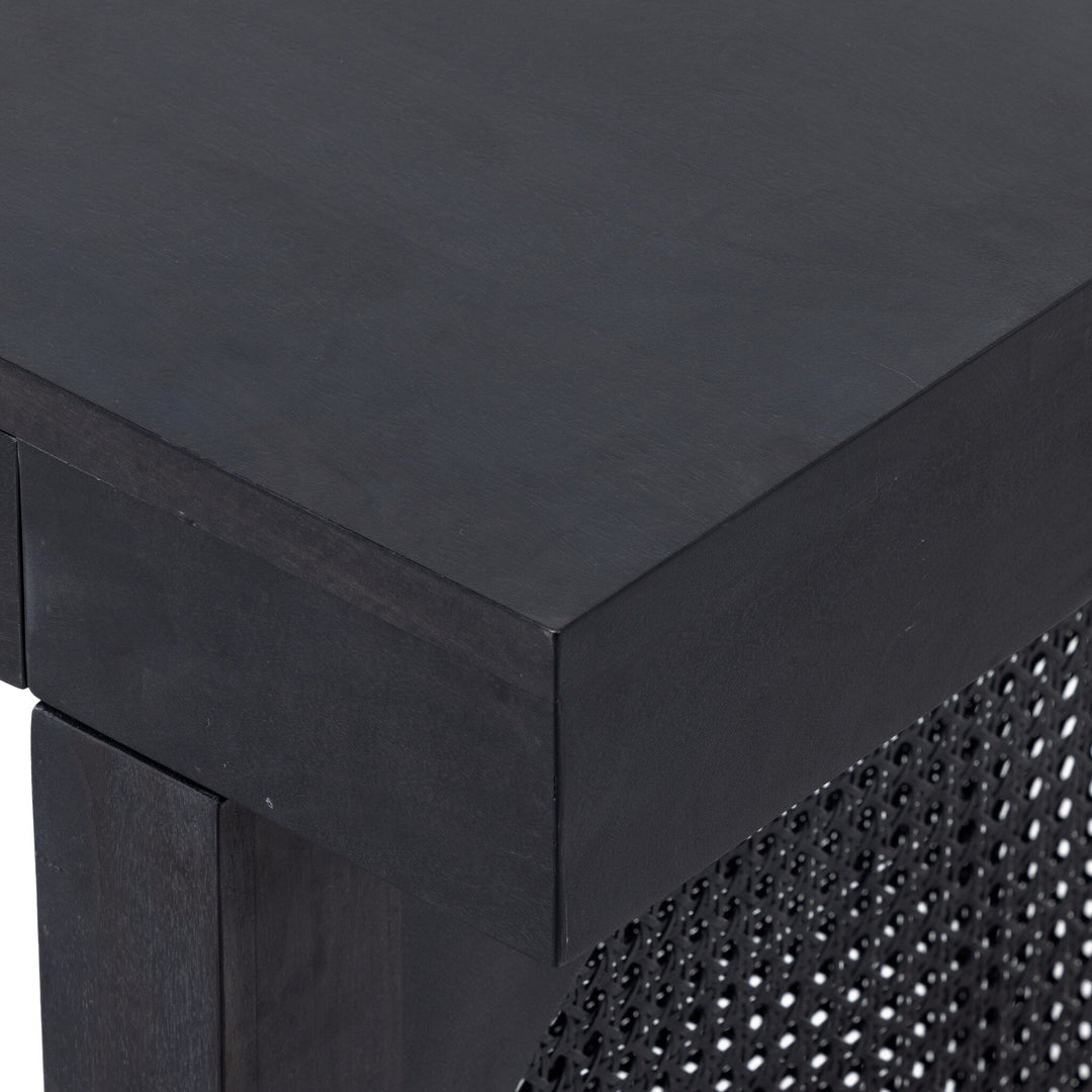 Escritorio monocromático negro con cajones Raissa