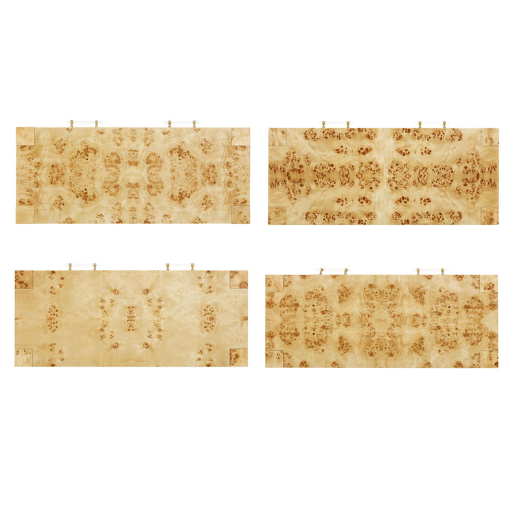 Escritorio natural de madera de acacia con acentos en latón Nobad diferencias en acabado por su naturaleza.
