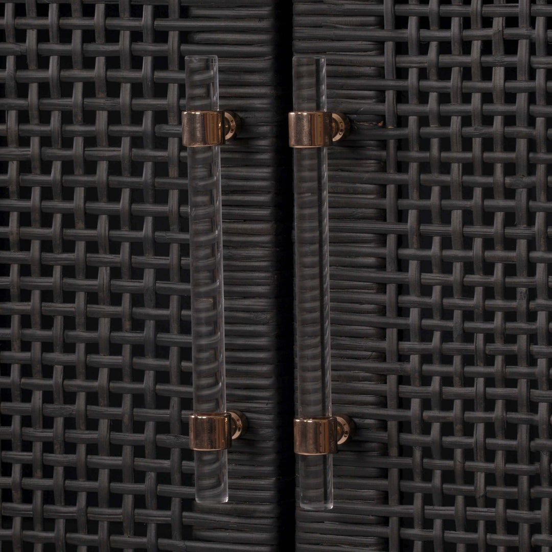 Gabinete vertical de rattan color carbón o natural Lisboa