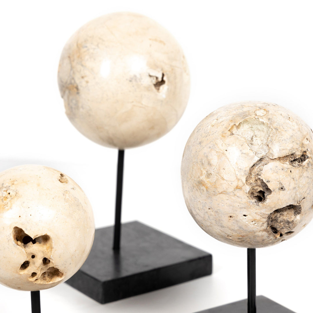 Juego de 3 piedras orgánicas redondas Triz