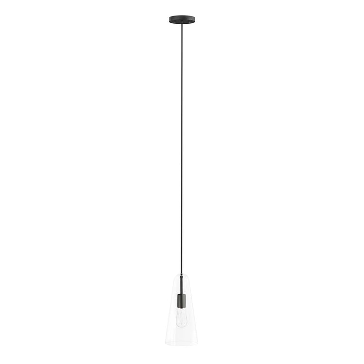 Lámpara colgante negra de 1 luz y vidrio transparente Skander.