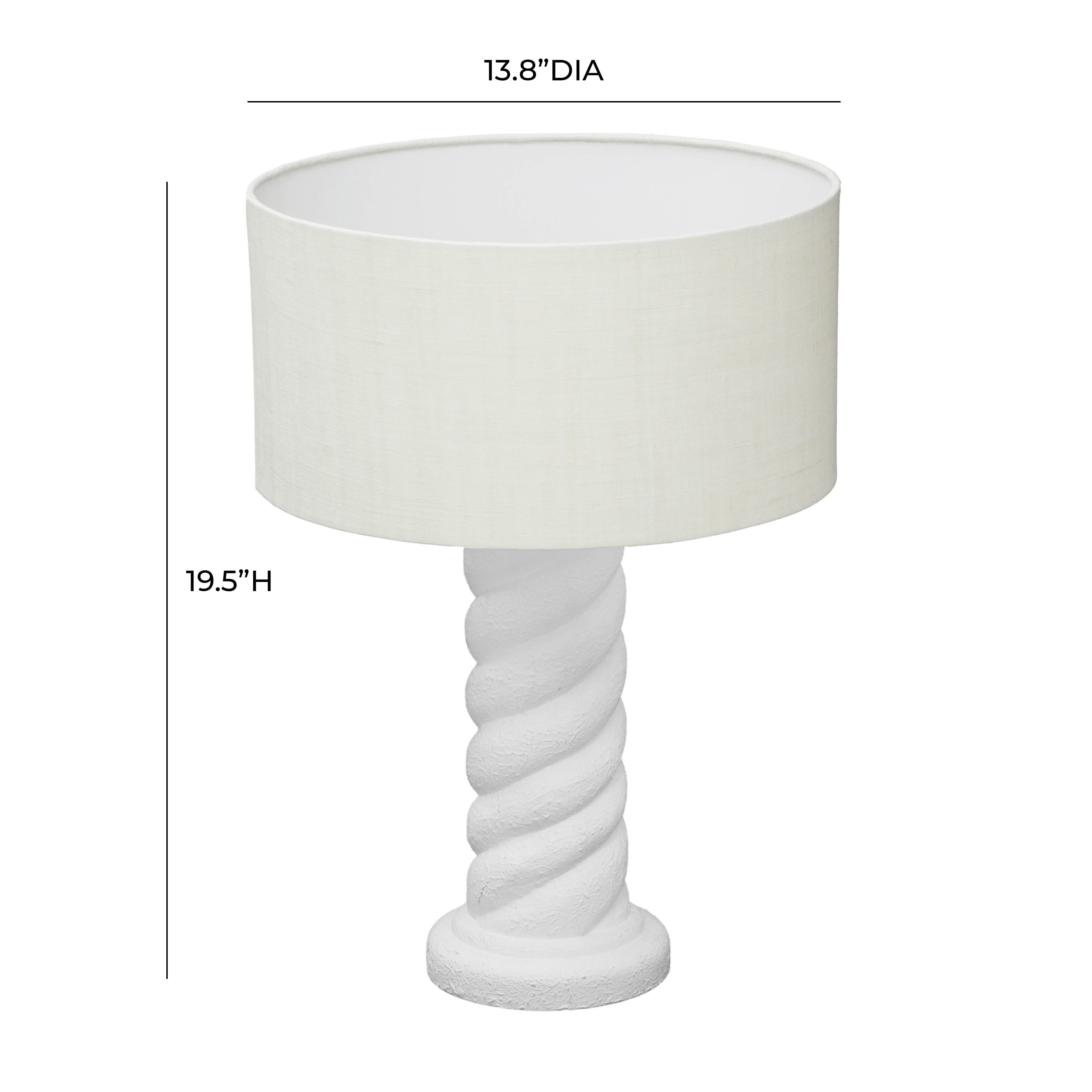 Lámpara de mesa blanco y crema Elizia dimensiones.