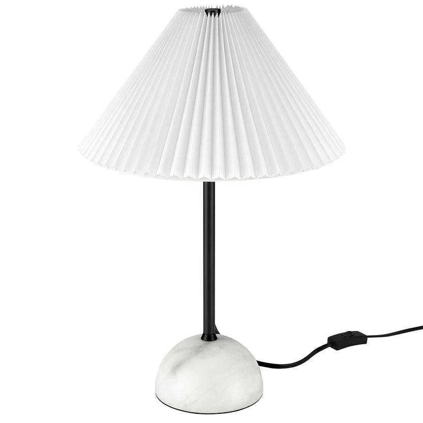 Lámpara de mesa con base de mármol blanco Lina color negro.