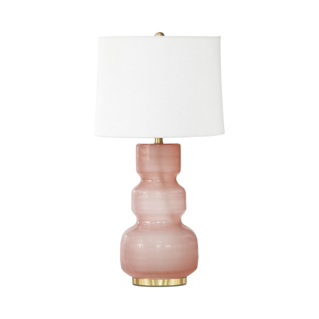 Lámpara de mesa de vidrio rosa Rhezus.