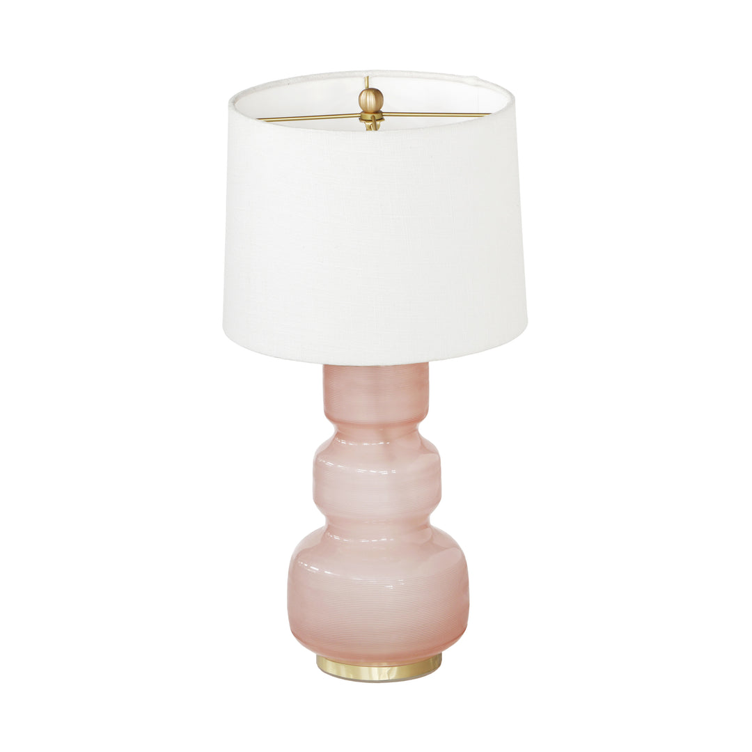 Lámpara de mesa de vidrio rosa Rhezus