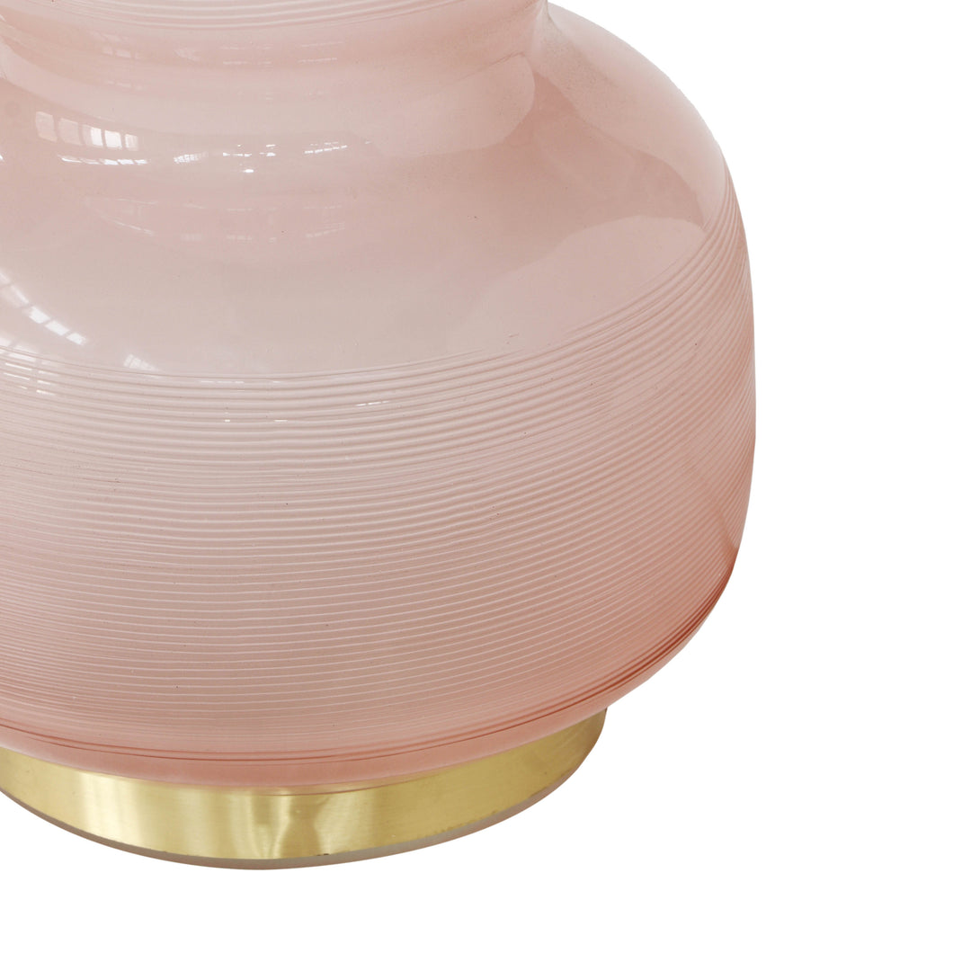 Lámpara de mesa de vidrio rosa Rhezus