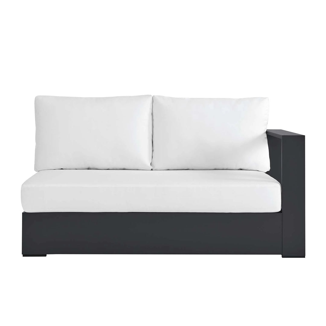 Loveseat blanco para exteriores de aluminio Neuba - Derecho Modular de frente.