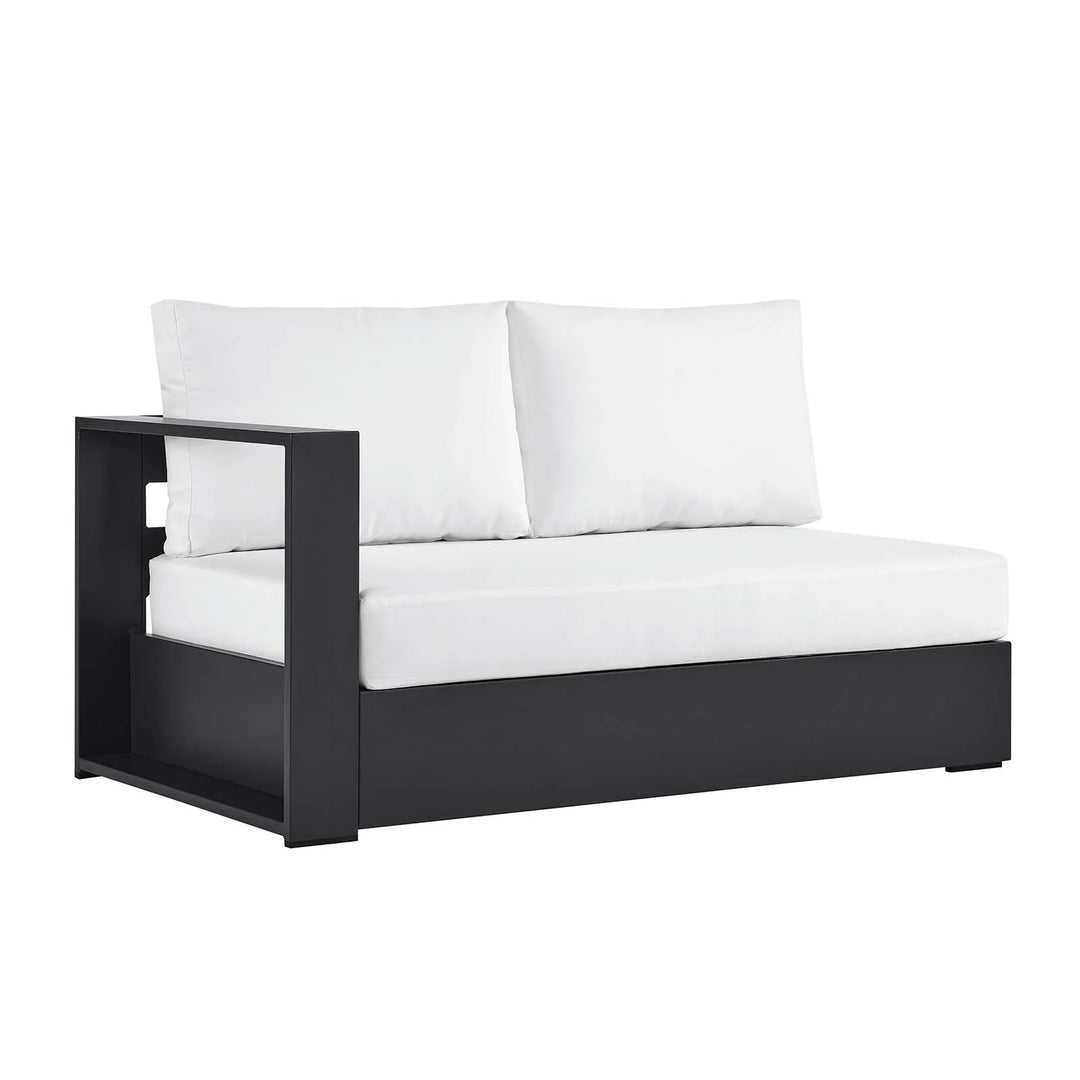 Loveseat blanco para exteriores de aluminio Neuba - Izquierdo Modular.