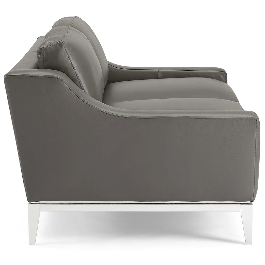 Loveseat de 64” de acero inoxidable y piel Ulan