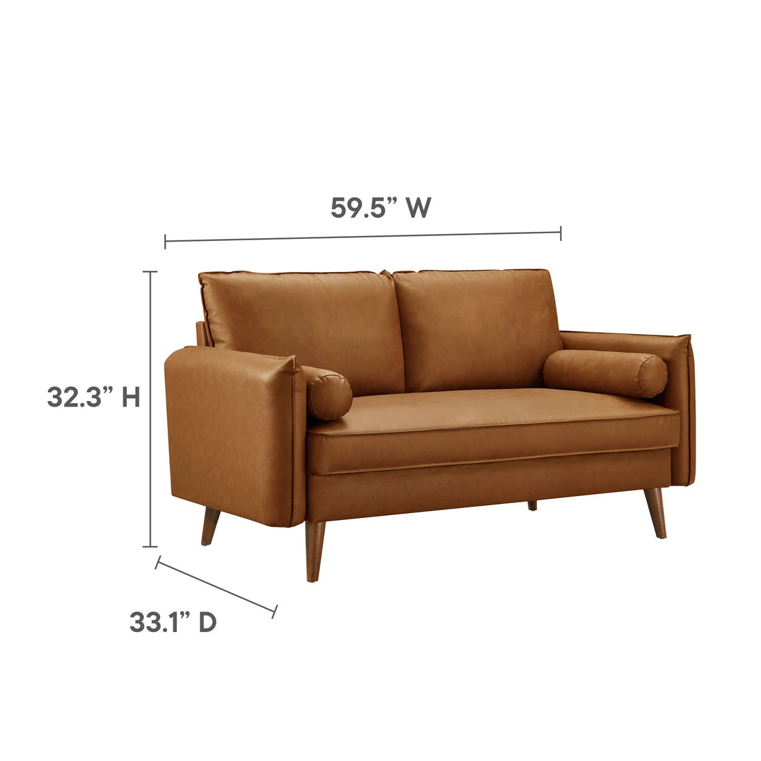 Loveseat de piel vegano Luso