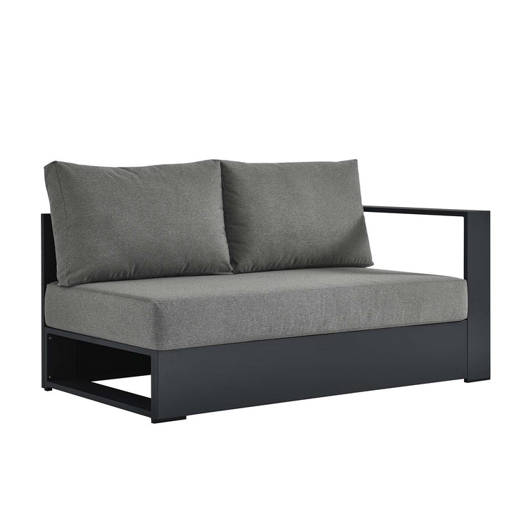Loveseat gris oscuro para exteriores de aluminio Neuba - Derecho Modular.