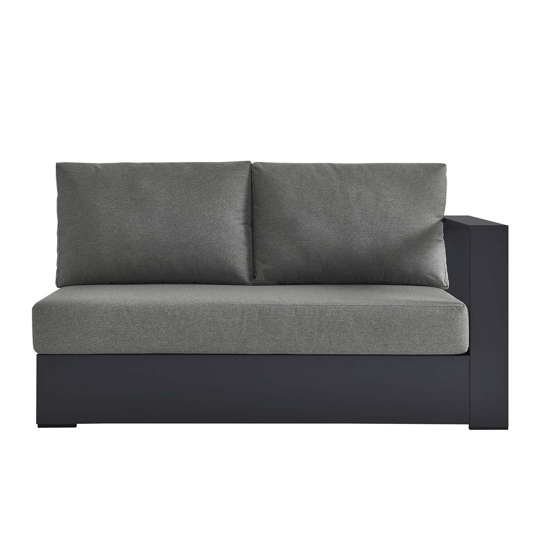 Loveseat gris oscuro para exteriores de aluminio Neuba - Derecho Modular de frente.