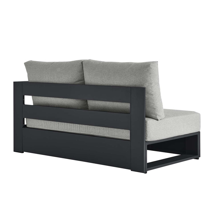 Loveseat gris para exteriores de aluminio Neuba - Derecho Modular de espaldas.
