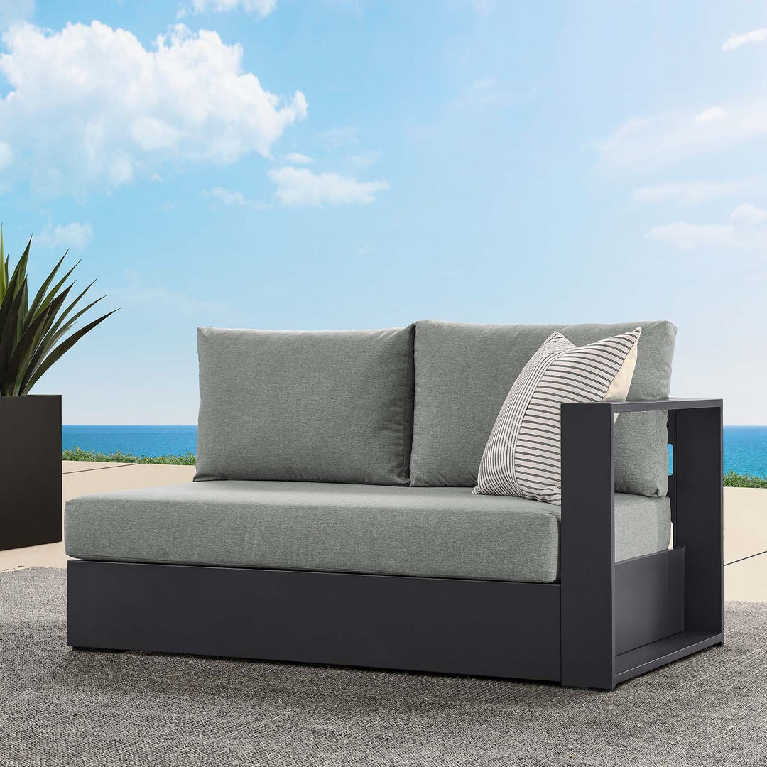 Loveseat gris para exteriores de aluminio Neuba - Derecho Modular en el exterior.