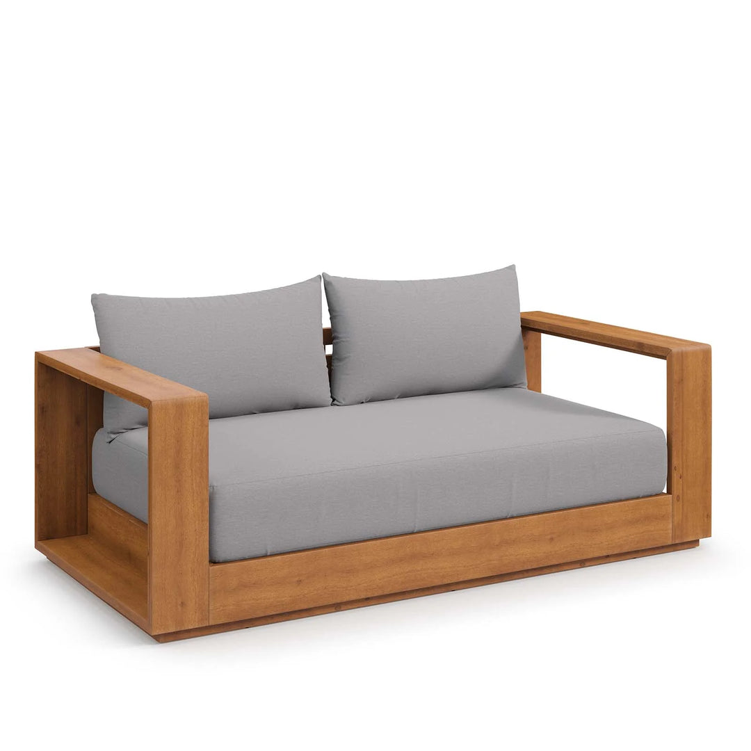 Loveseat para exteriores de madera de acacia Neuba.