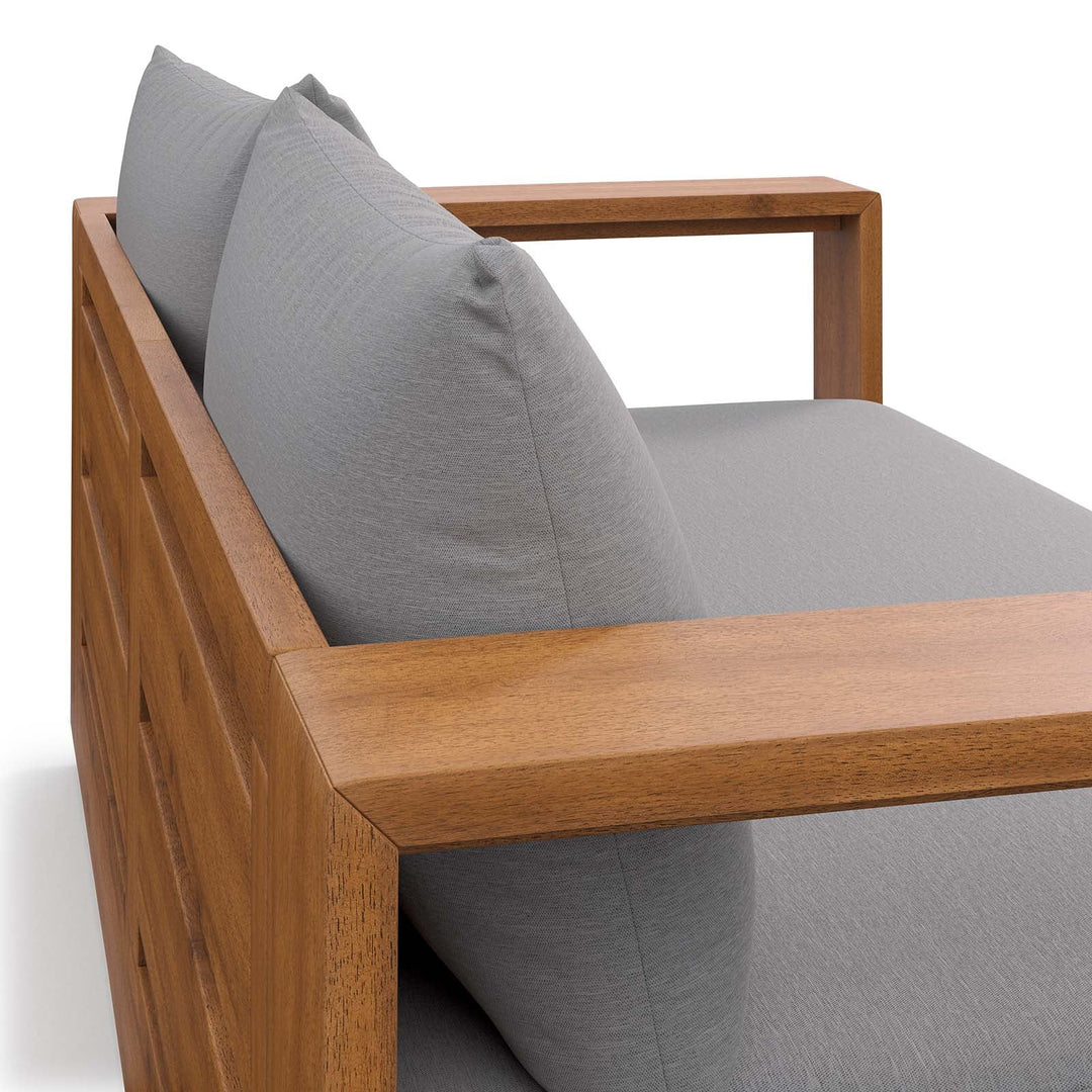 Loveseat para exterior de madera de acacia Neuba