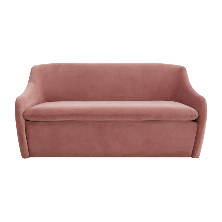 Loveseat sofá de dos plazas en terciopelo Mehdi color Blush.