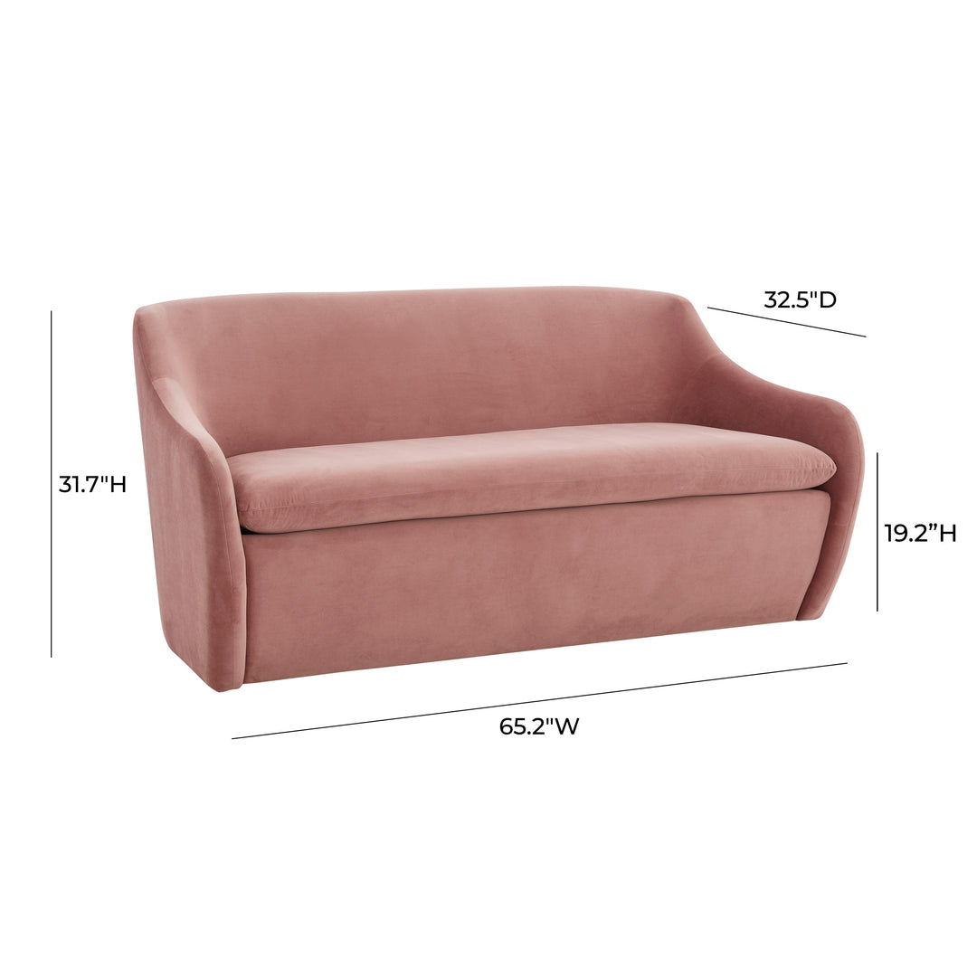 Loveseat sofá de dos plazas en terciopelo Mehdi