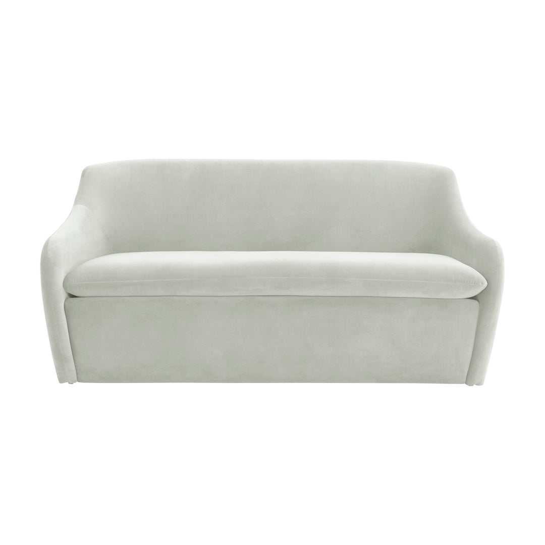 Loveseat sofá de dos plazas en terciopelo Mehdi color gris claro.