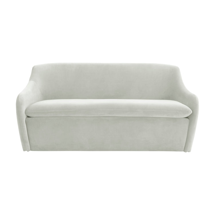 Loveseat sofá de dos plazas en terciopelo Mehdi color gris claro.