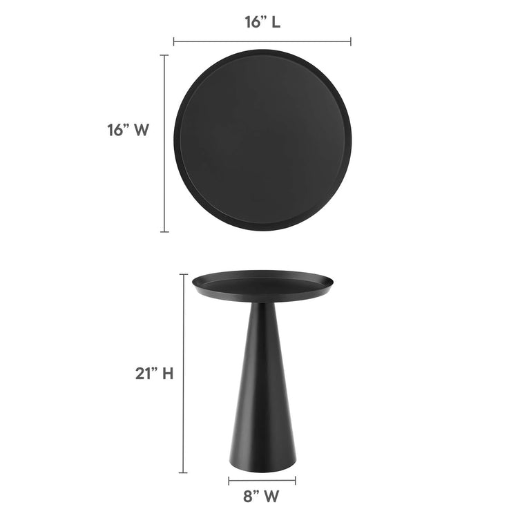 Mesa auxiliar de metal color negro Bryant dimensiones.