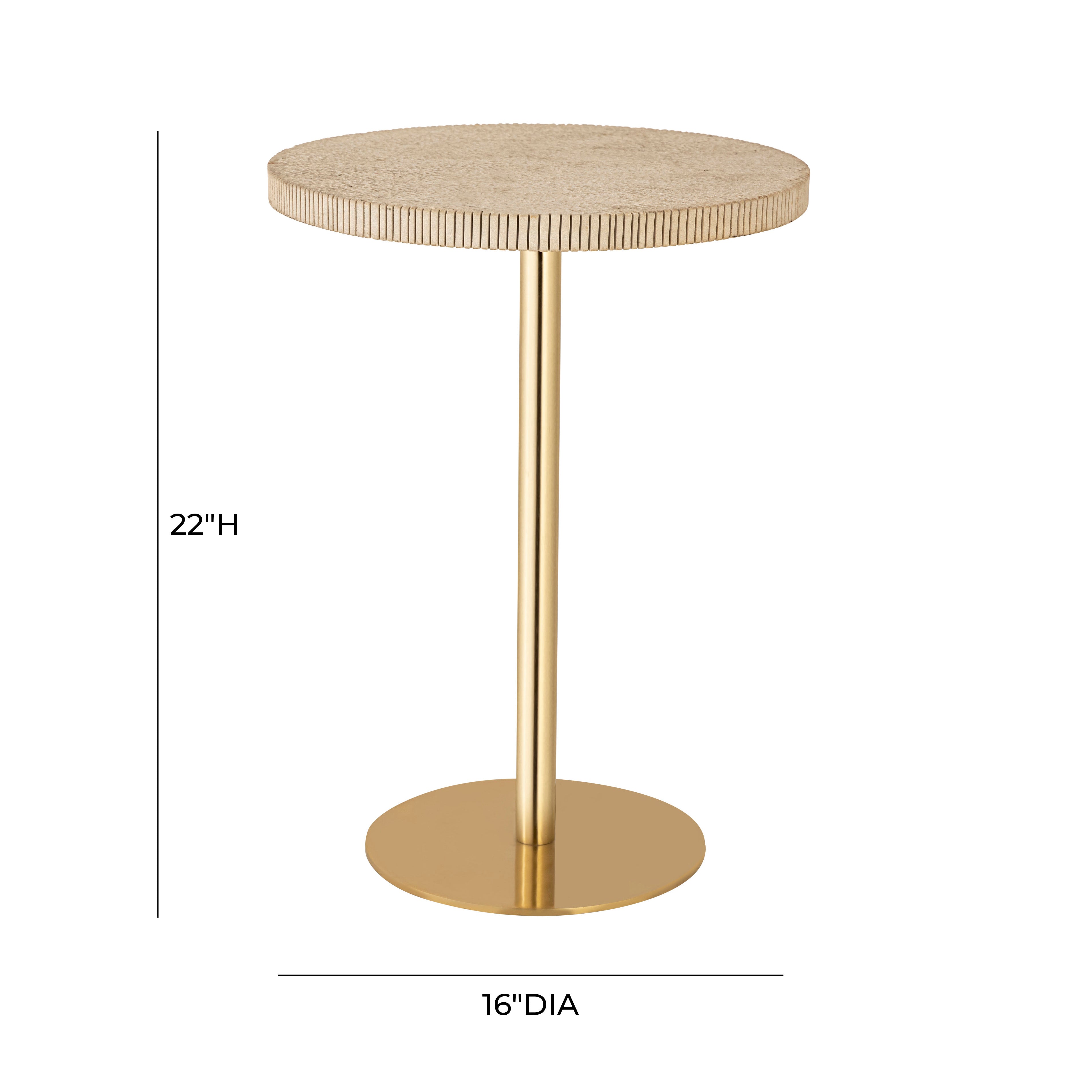 Mesa auxiliar de piedra Jams dimensiones.