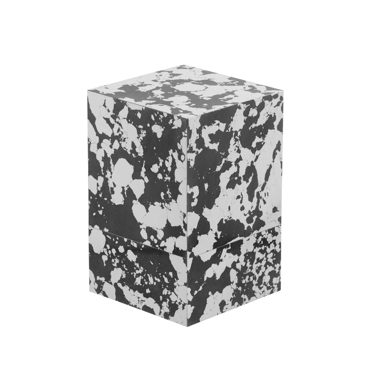 Mesa auxiliar de resina negro y blanco Rigo.