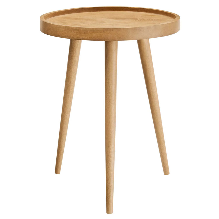Mesa auxiliar redonda de madera color natural Stewie .