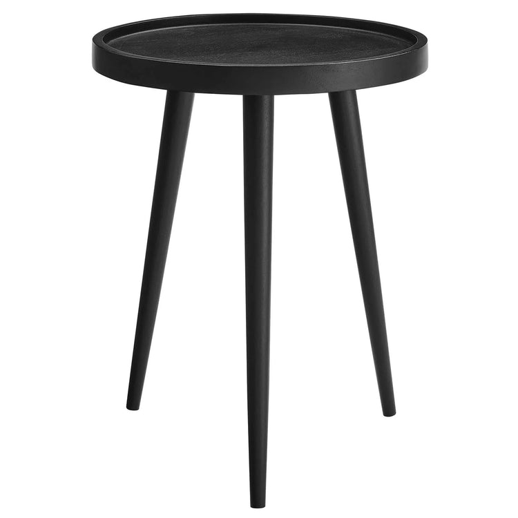 Mesa auxiliar redonda de madera color negro Stewie .