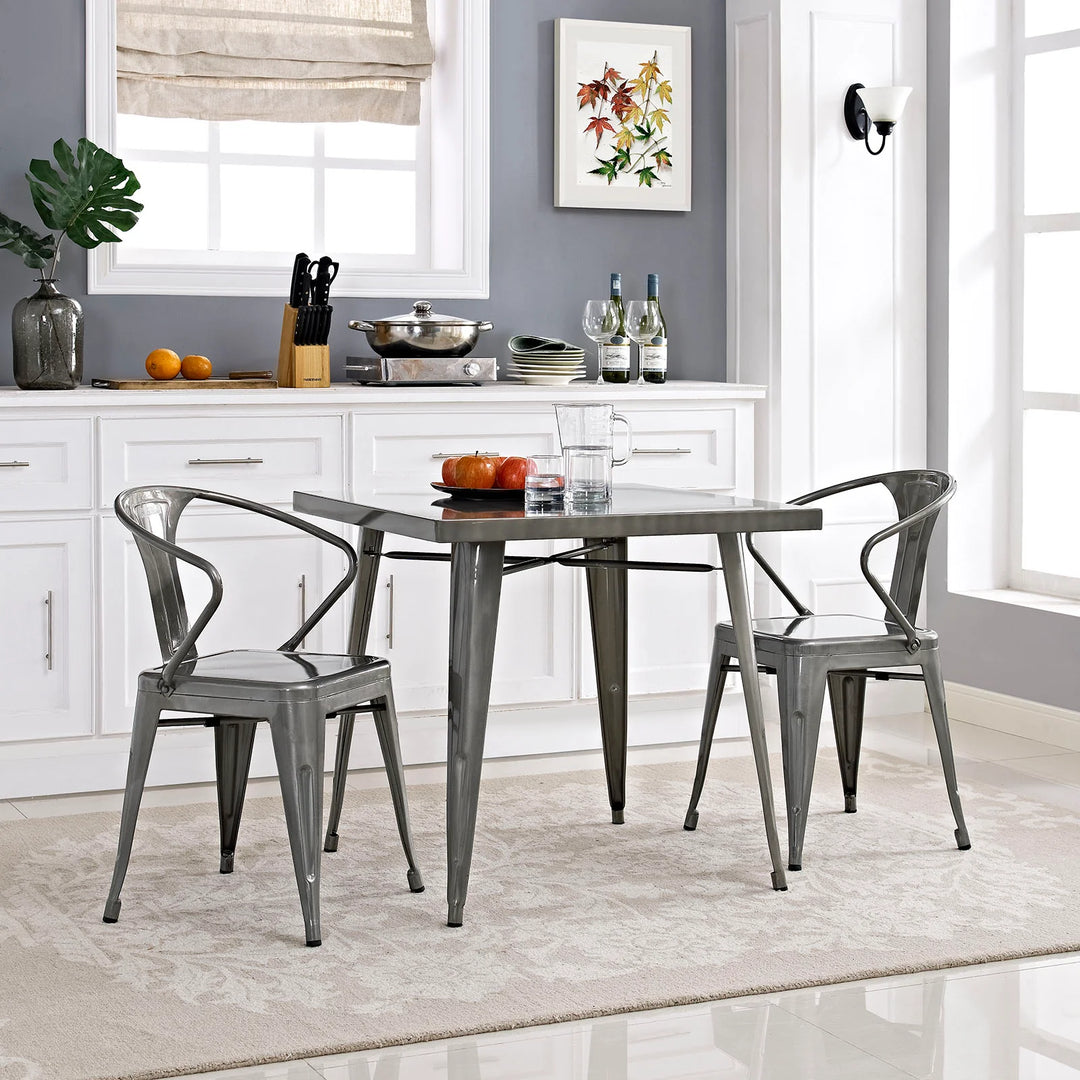 Mesa comedor de metal cuadrada Jauris