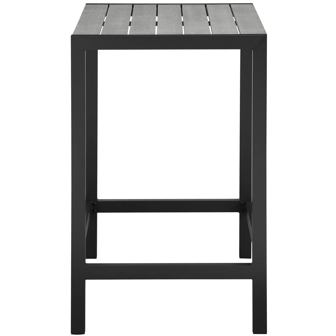 Mesa de barra para exterior de madera sintética y aluminio Lore