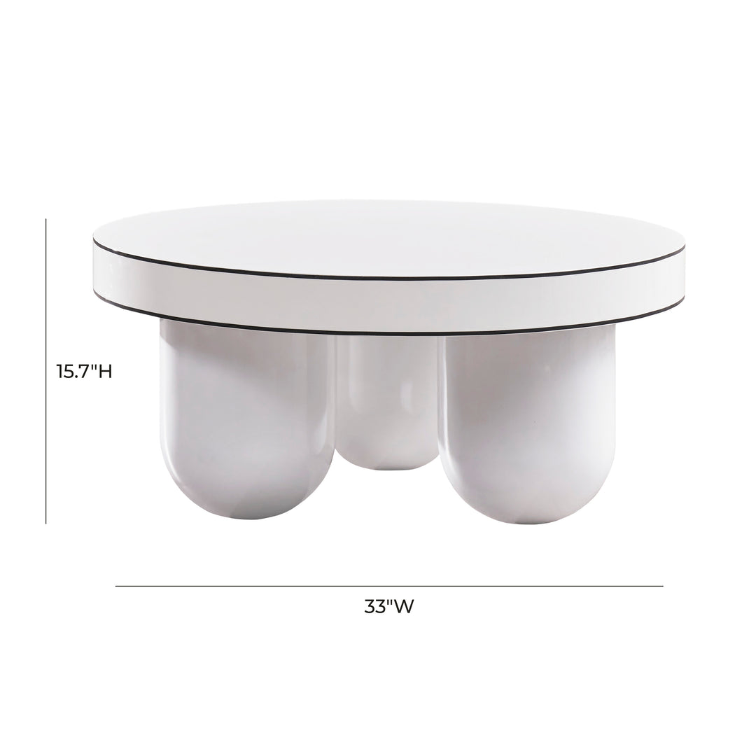 Mesa de centro blanco brilloso Attisa dimensiones.