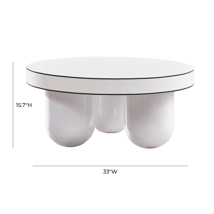 Mesa de centro blanco brilloso Attisa dimensiones.