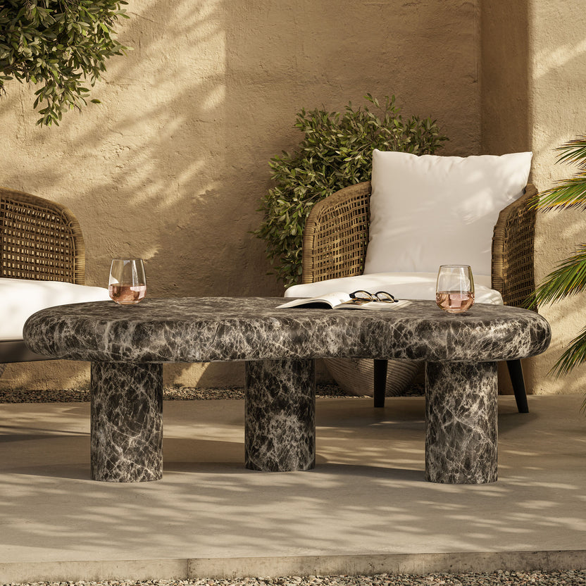 Mesa de centro con forma de riñón para exteriores Eithan
