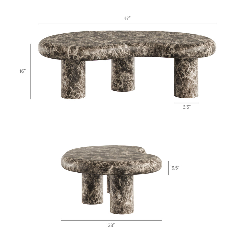 Mesa de centro con forma de riñón para exteriores Eithan