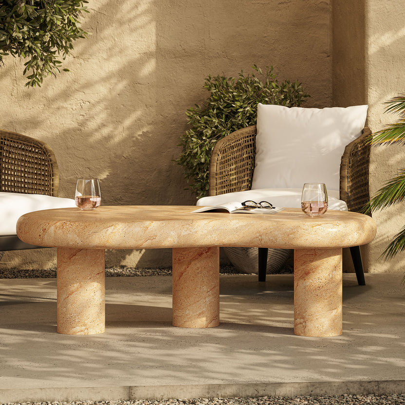 Mesa de centro con forma de riñón para exteriores Eithan