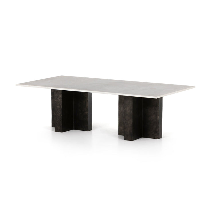 Mesa de centro con mármol blanco puldio sólido Jorg.