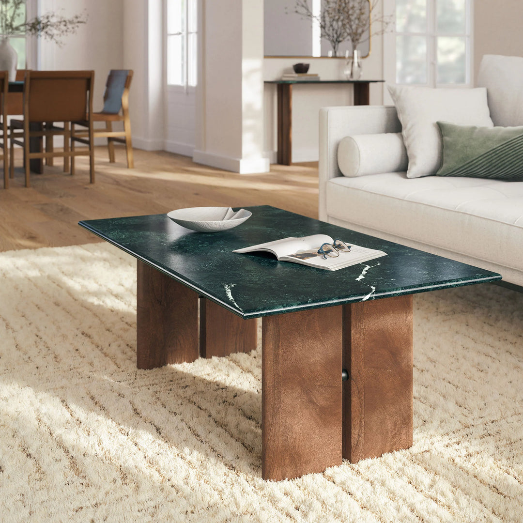 Mesa de centro con mármol verde Liam