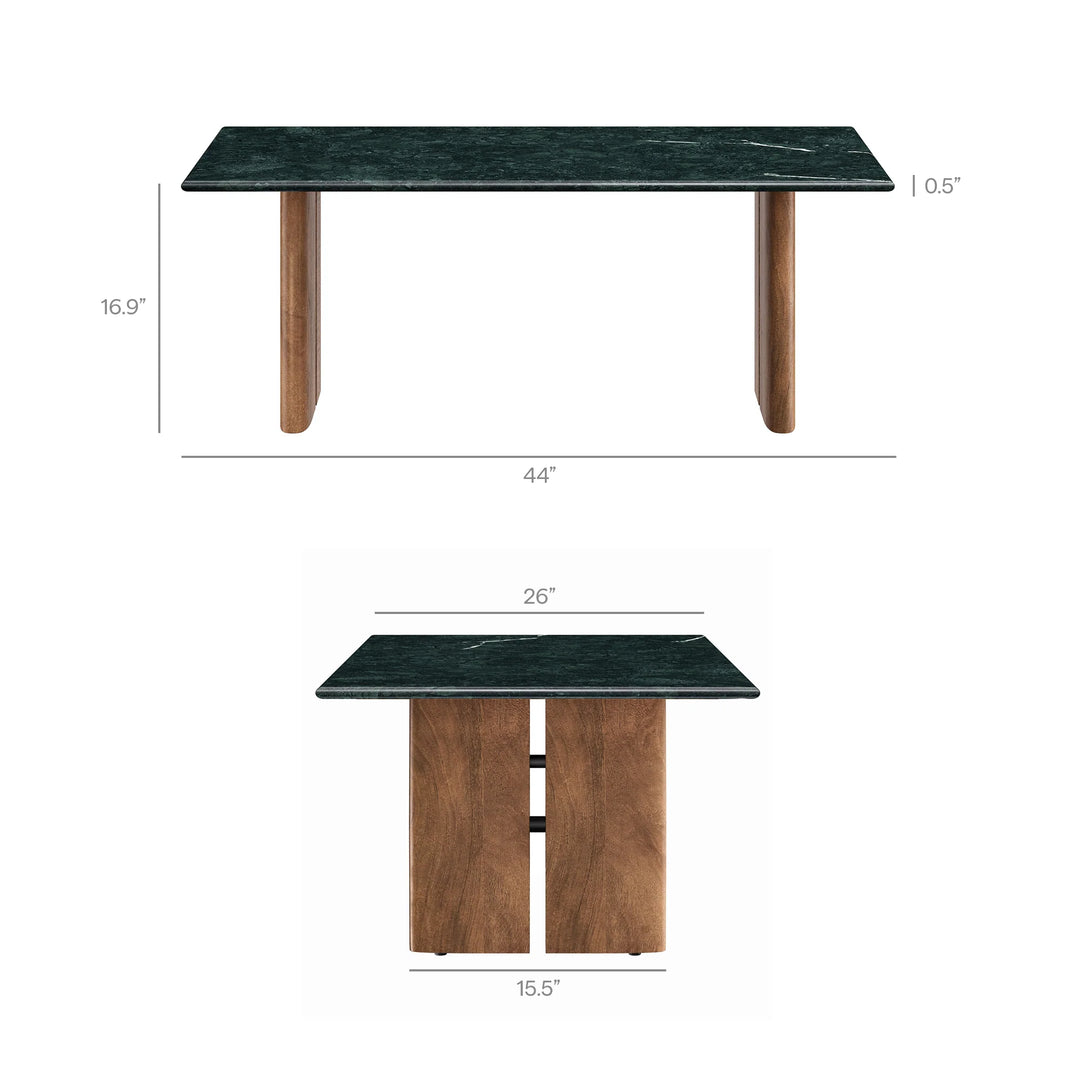 Mesa de centro con mármol verde Liam