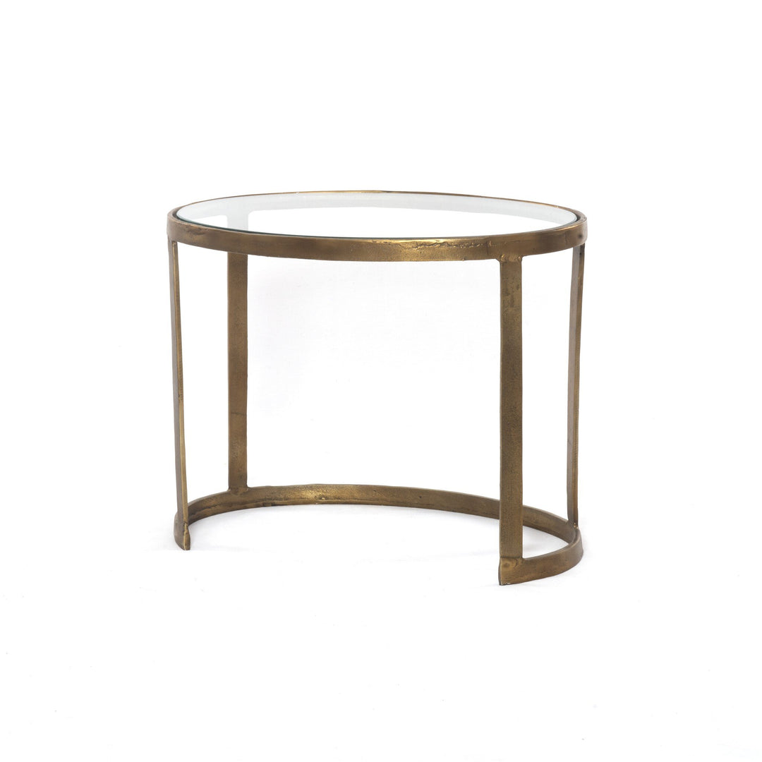 Mesa de centro de nido con mármol y aluminio Kiana