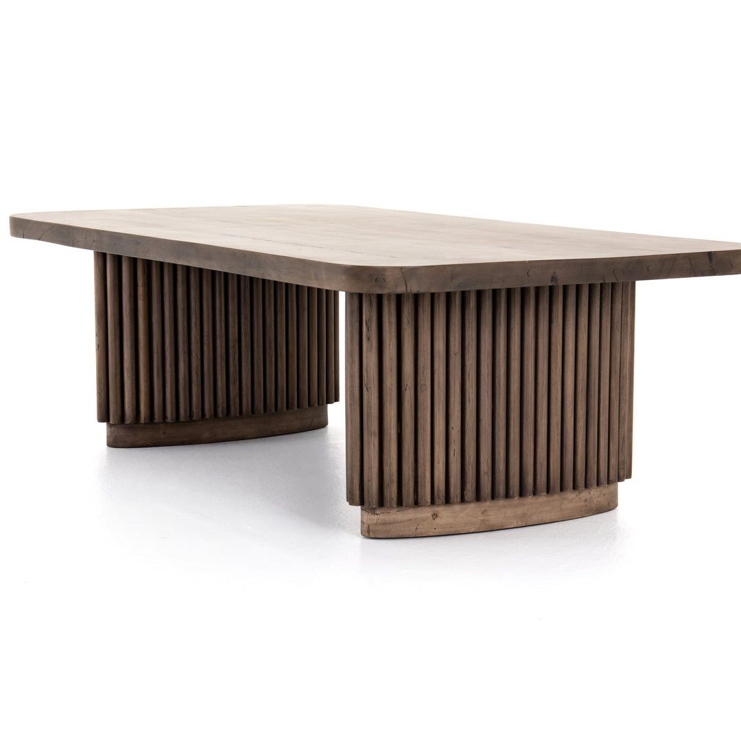 Mesa de centro con superficie redondeada rectangular Ram