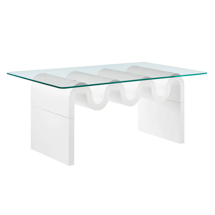 Mesa de centro con vidrio templado Oliver color blanco.