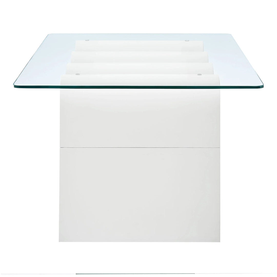 Mesa de centro ondulada con vidrio templado Oliver