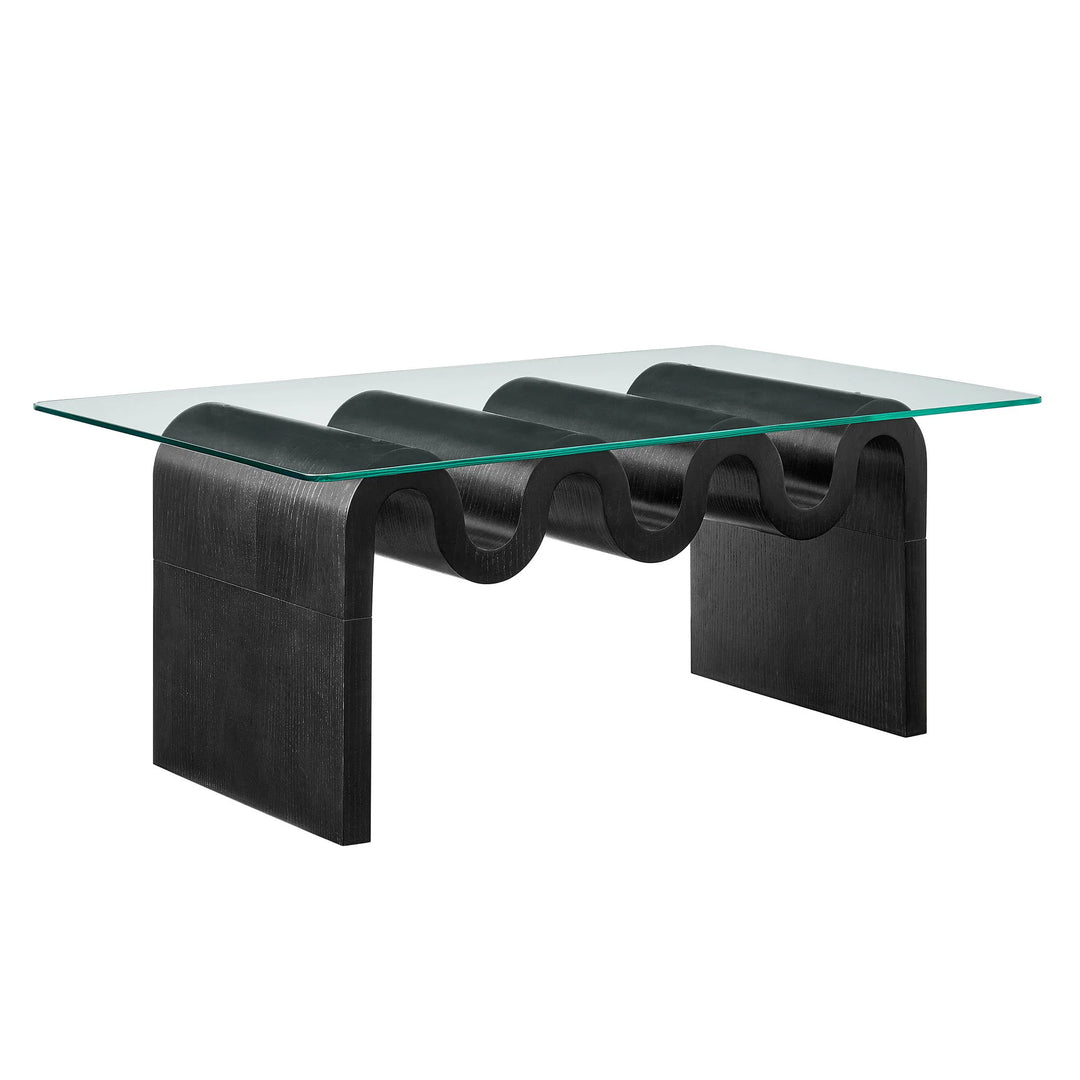 Mesa de centro con vidrio templado Oliver color negro.