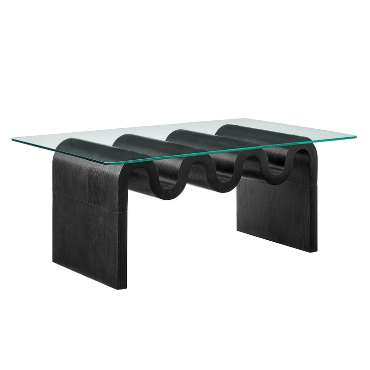 Mesa de centro con vidrio templado Oliver color negro.
