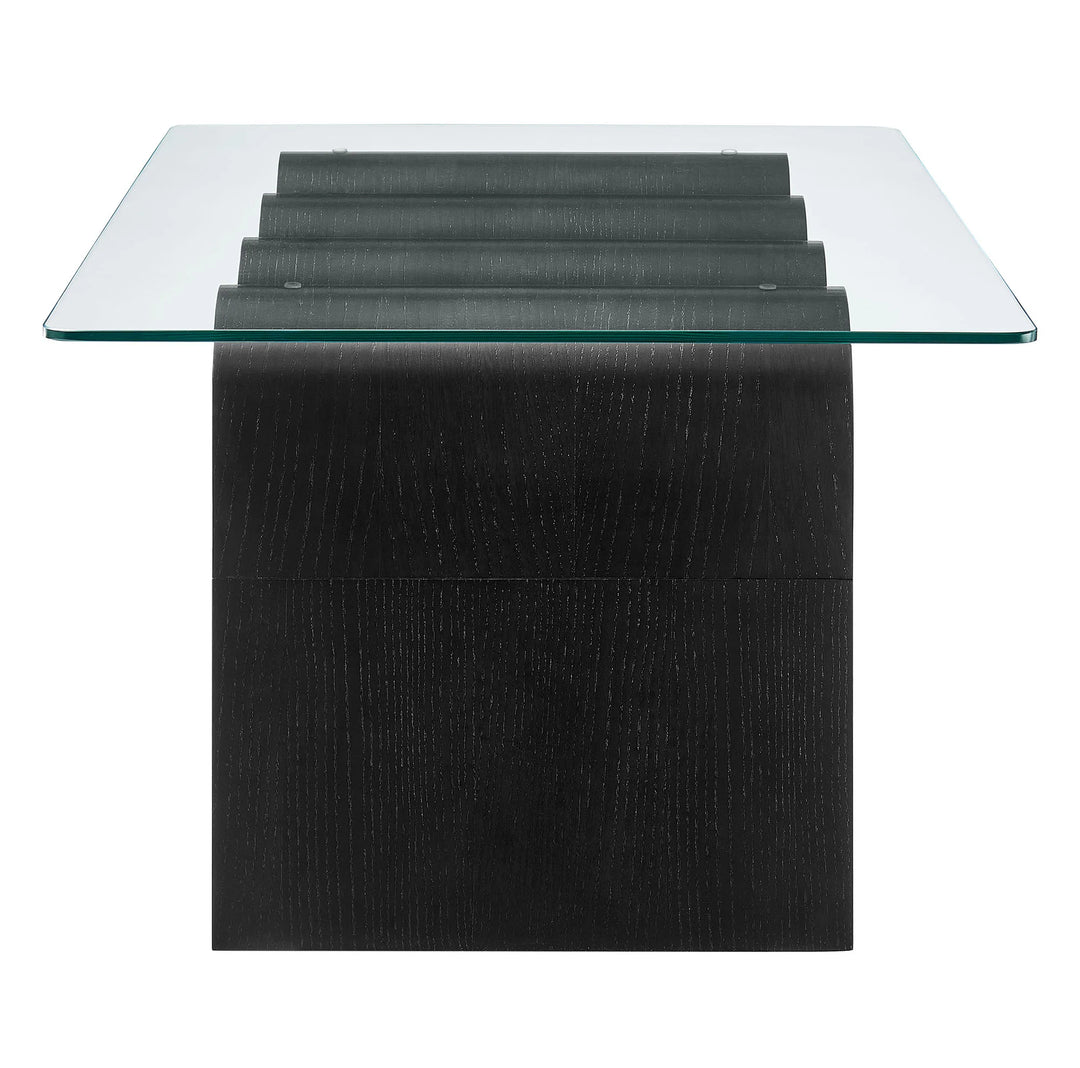Mesa de centro ondulada con vidrio templado Oliver
