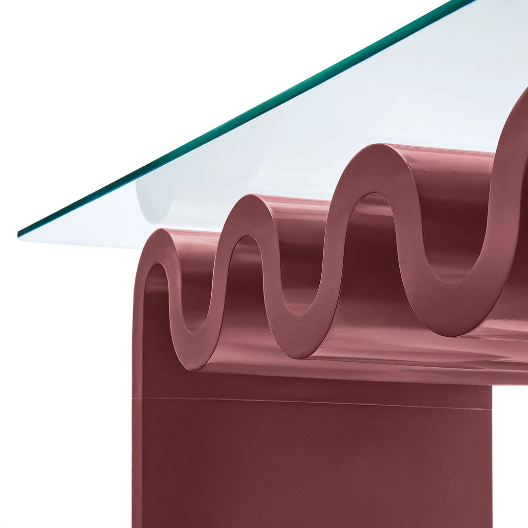 Mesa de centro ondulada con vidrio templado Oliver