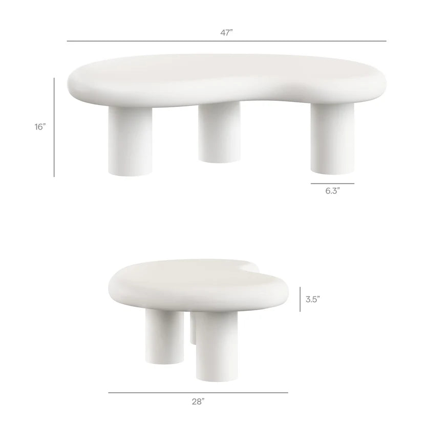 Mesa de centro curveado para exteriores Eithan