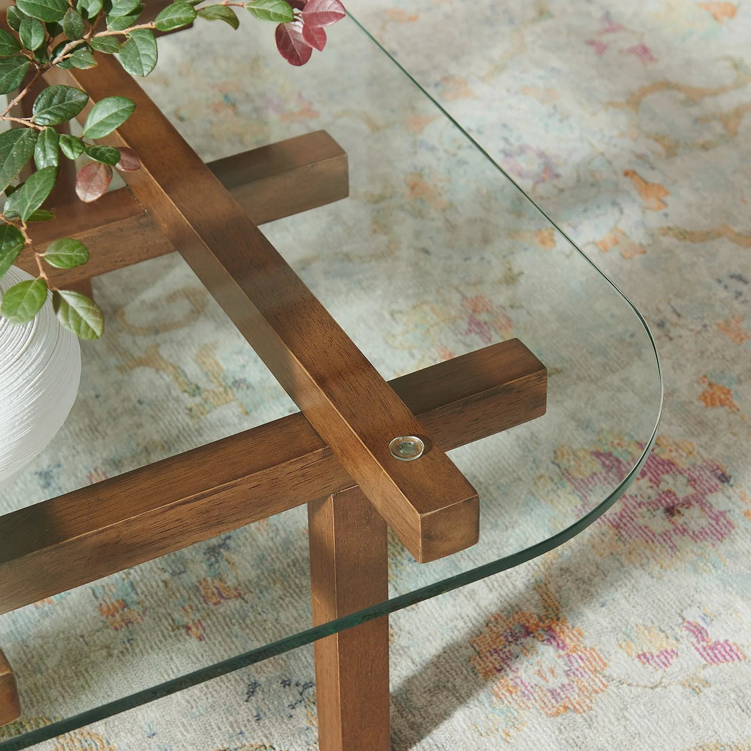 Mesa de centro de 35” con vidrio templado Jade
