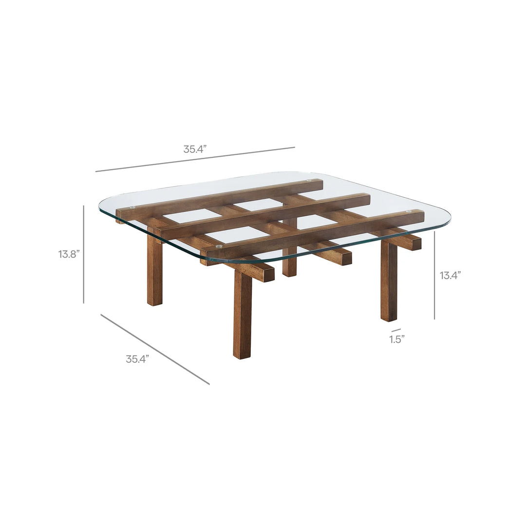 Mesa de centro de 35” con vidrio templado Jade